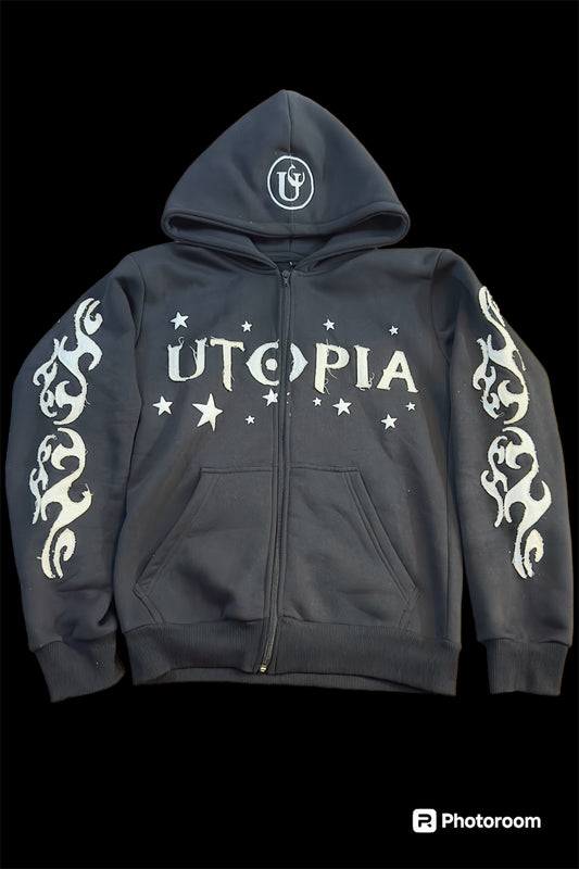 Black Capri Zip-Up Jacket